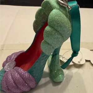Glittery Green and Purple Disney shoe  Ornament ( Ariel)
